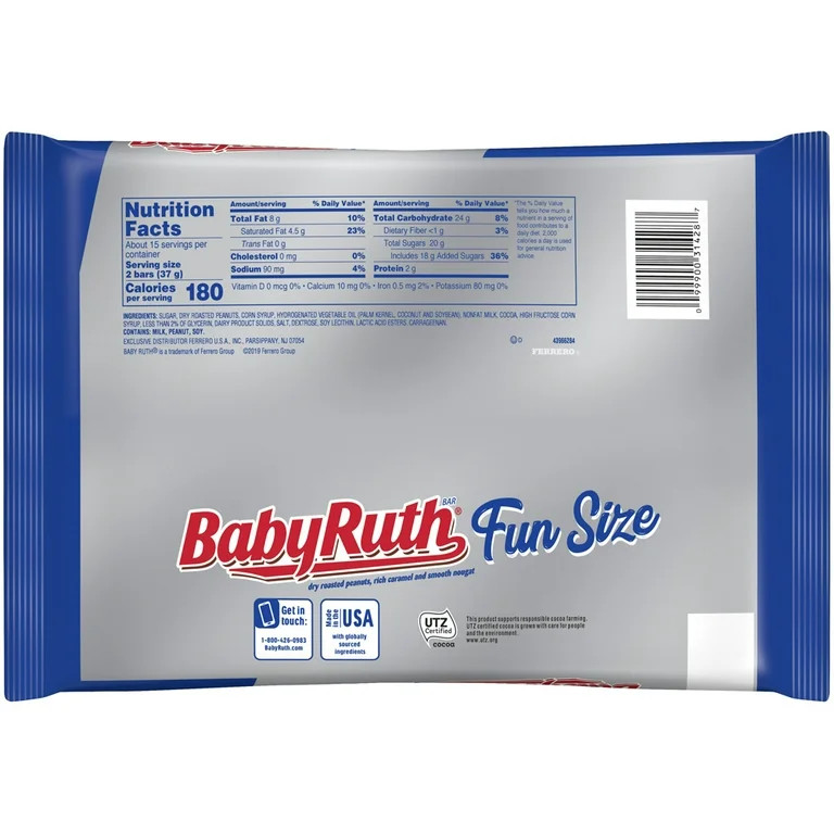 Baby Ruth Fun Size Peanut Chocolate Candy Bars | Walmart (US)