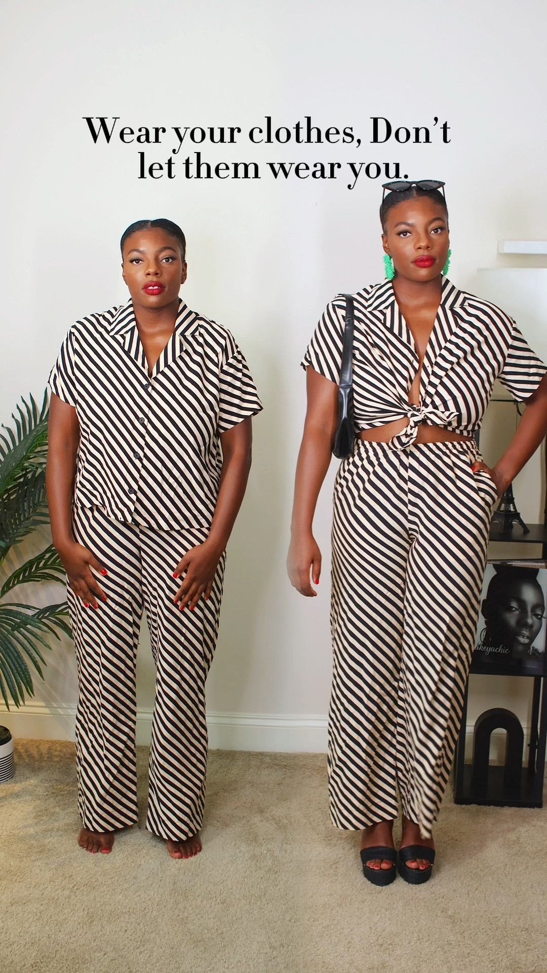 Make every fit into your personal style, by small styling. I wanted the top to show off my shape so I knotted it. You can never have too much color, so I added of pop of green on the ears. Wearing a size Medium on both 

#LTKMidsize #LTKStyleTip #LTKSeasonal