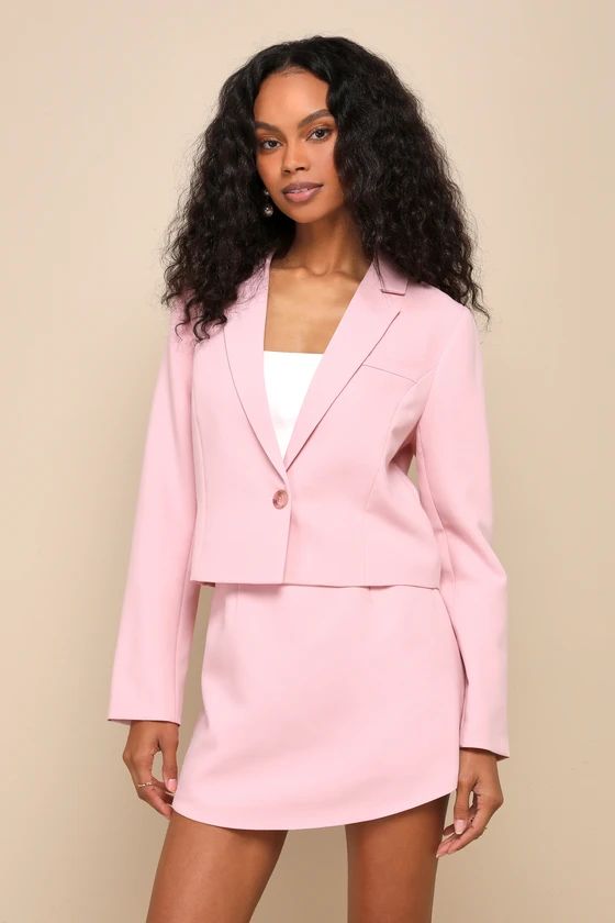 Perfect Perception Blush Pink Twill Mini Skort | Lulus