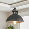 LNC Donnish Matte Black and Brushed Aged Gray Industrial Barn Farmhouse Dome LED Mini Kitchen Isl... | Lowe's