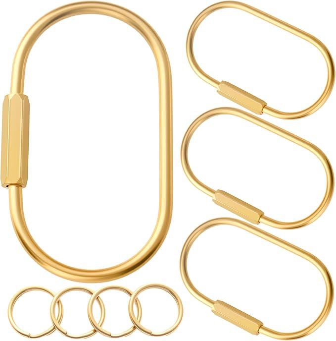 CMVFYL Gold Brass Key Rings, Purse Bag Charms for Handbags, Screw Lock Key Organizer, Carabiner K... | Amazon (US)