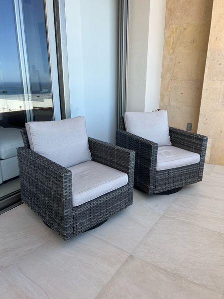 Wayfair patio swivel chairs & concrete side tables for your balcony or rooftop! #LTKxWayDay 

#LTKSeasonal #LTKhome #LTKsalealert