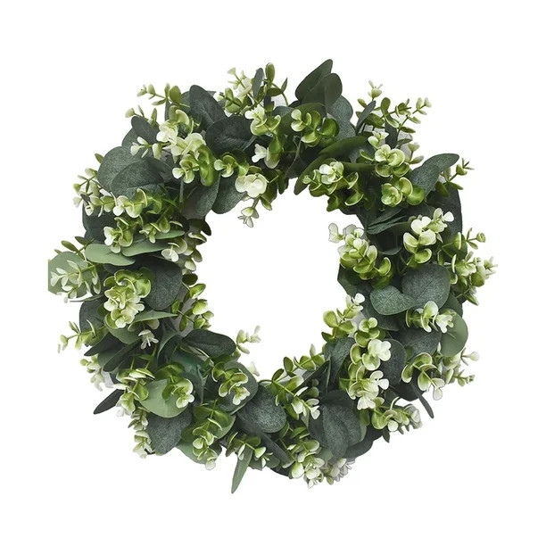 Flower Wreath Large Eucalyptus Patio Garden Green Spring Home Garland Ornaments - Walmart.com | Walmart (US)