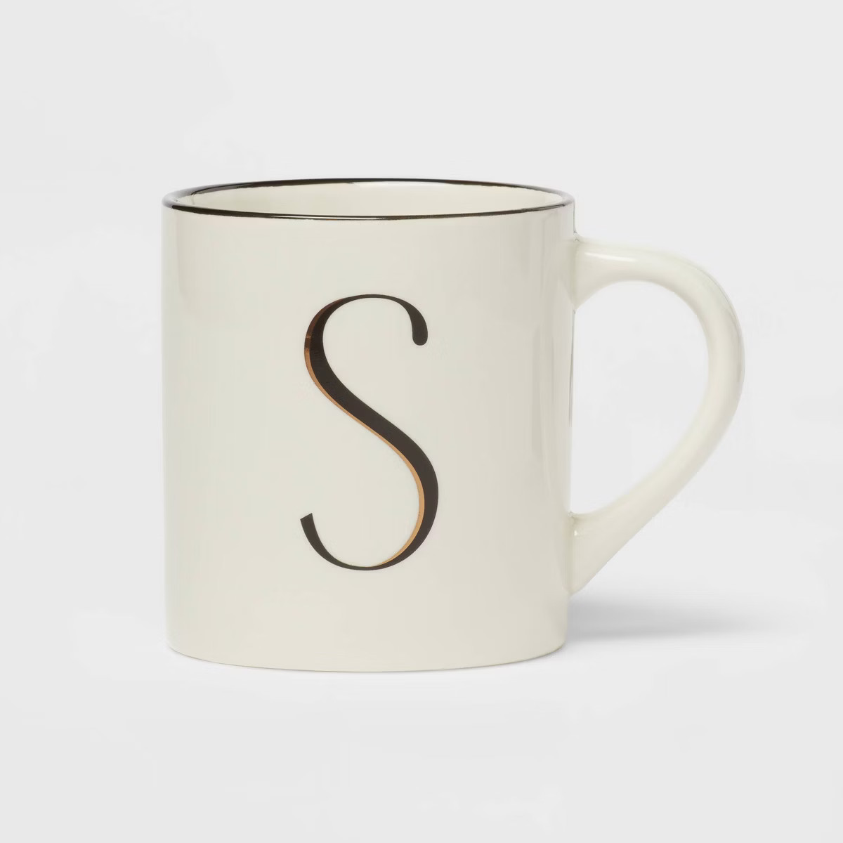 16oz Stoneware Monogram Mug Ivory - Threshold™ | Target