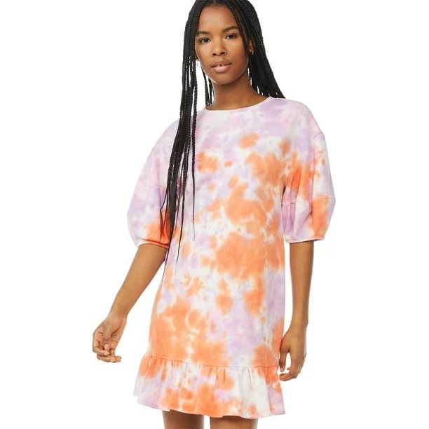Scoop Women's Sweatshirt Dress with Ruffle Hem | Walmart (US)
