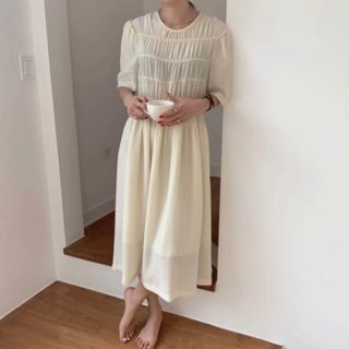 Ningo - Elbow-Sleeve Midi A-line Dress | YesStyle Global