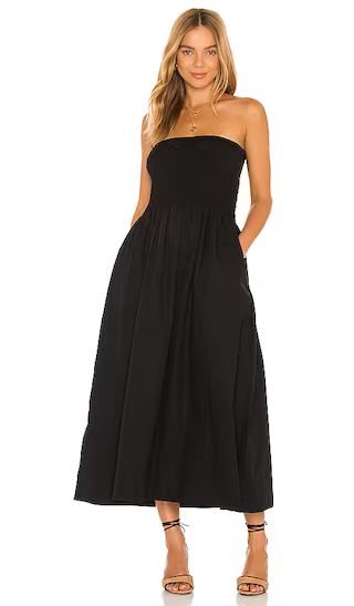 Madella Midi Dress in Plain Black | Revolve Clothing (Global)