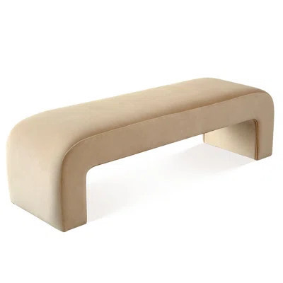 Floranda 60" Fully Velvet Upholstered Waterfall Entryway Bedroom Bench | Wayfair North America