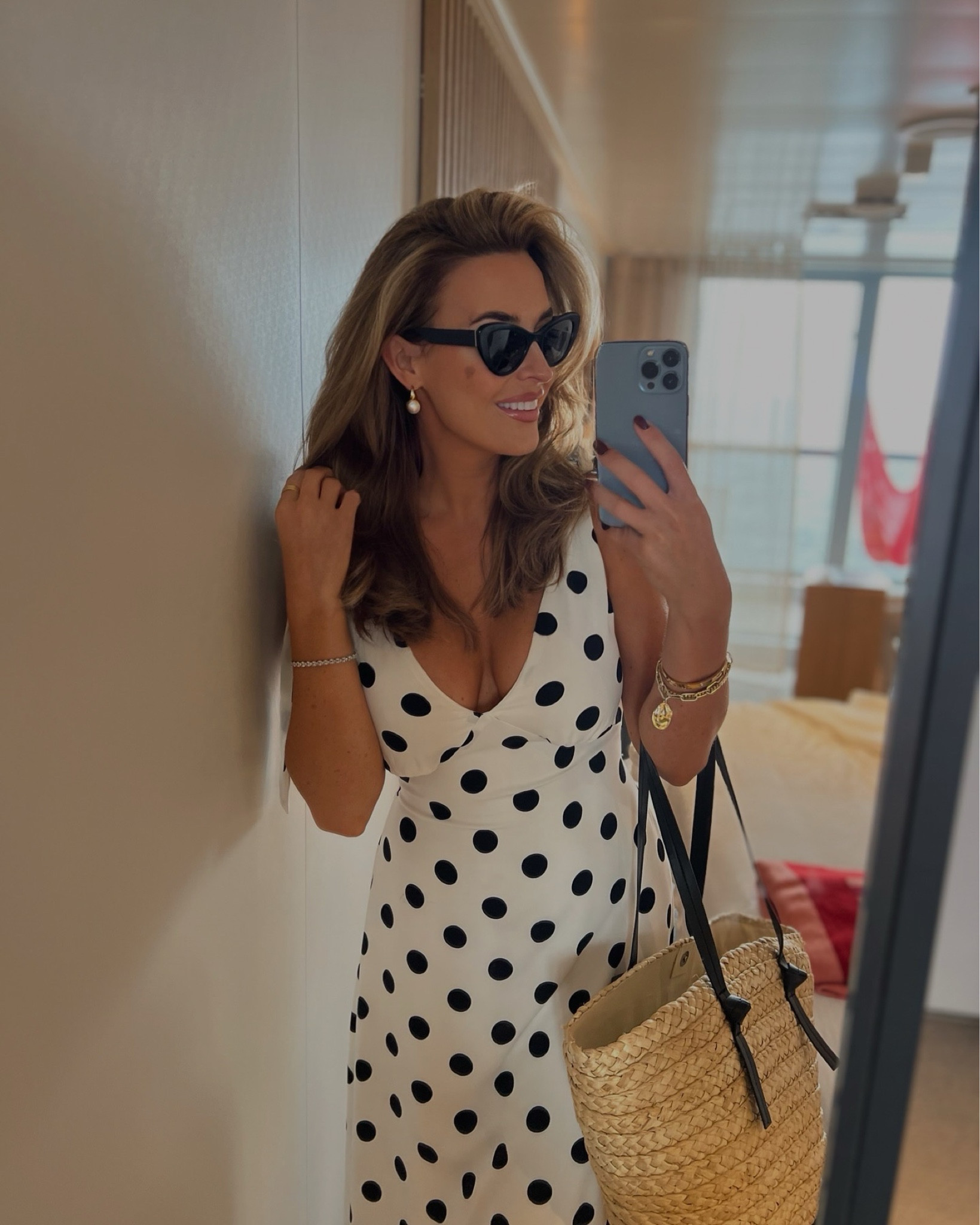 Pretty in polka dot 🖤 Gorge style dress to dress up & keep casual for holiday 

#LTKstyletip #LTKtravel #LTKmodest