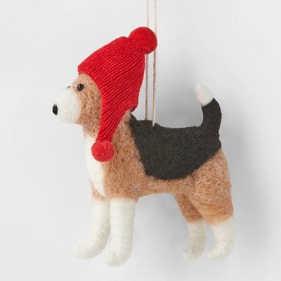 Beagle with Stocking Hat Christmas Tree Ornament Red - Wondershop™ | Target