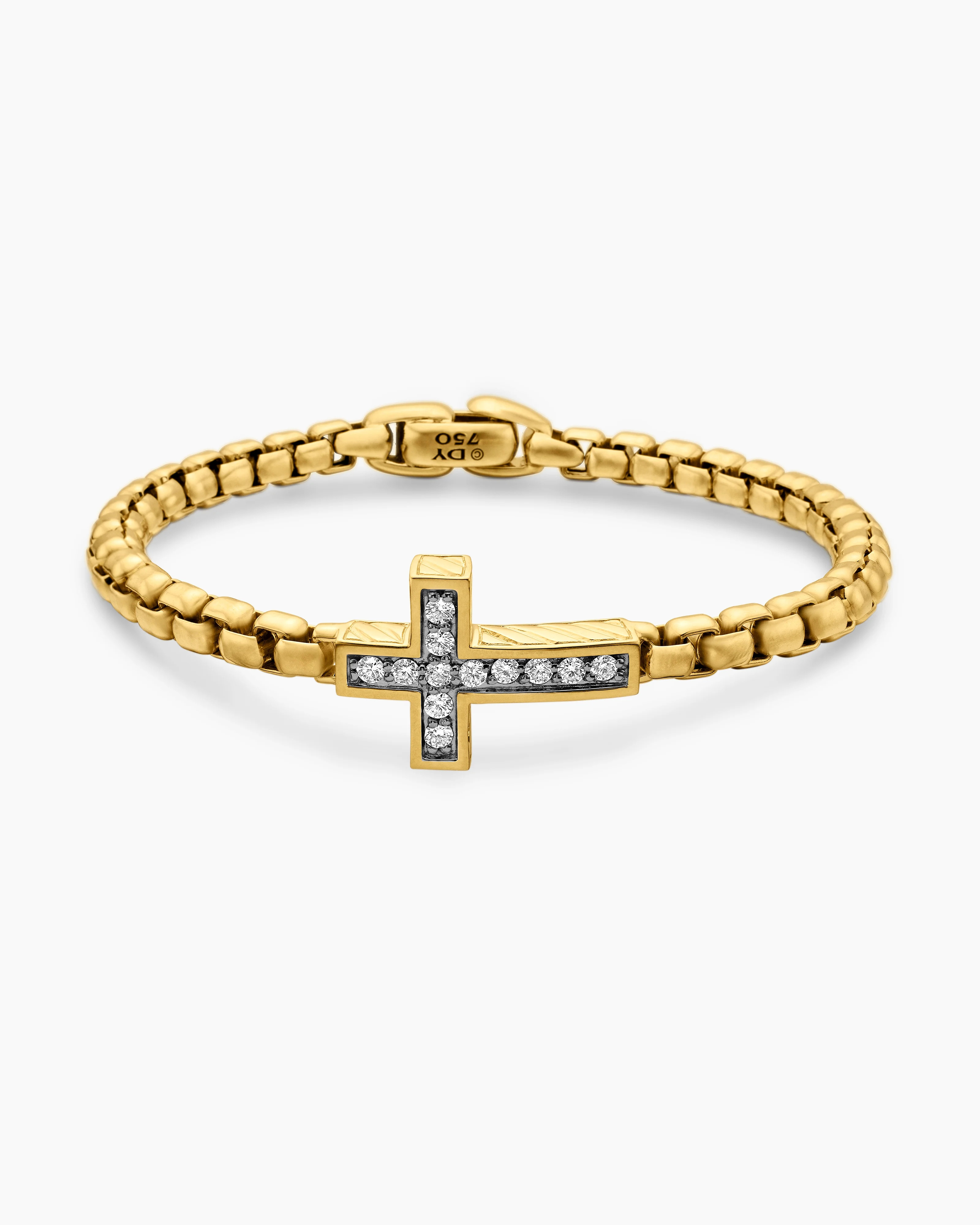 David Yurman | Cross Station Bracelet in 18K Yellow Gold, 5mm | David Yurman