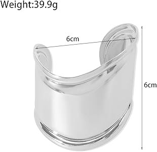 Chunky Silver Arm Cuff Bracelet for Women Trendy Thick Adjustable Wide Bicep Wrist Cuff Bangles E... | Amazon (US)
