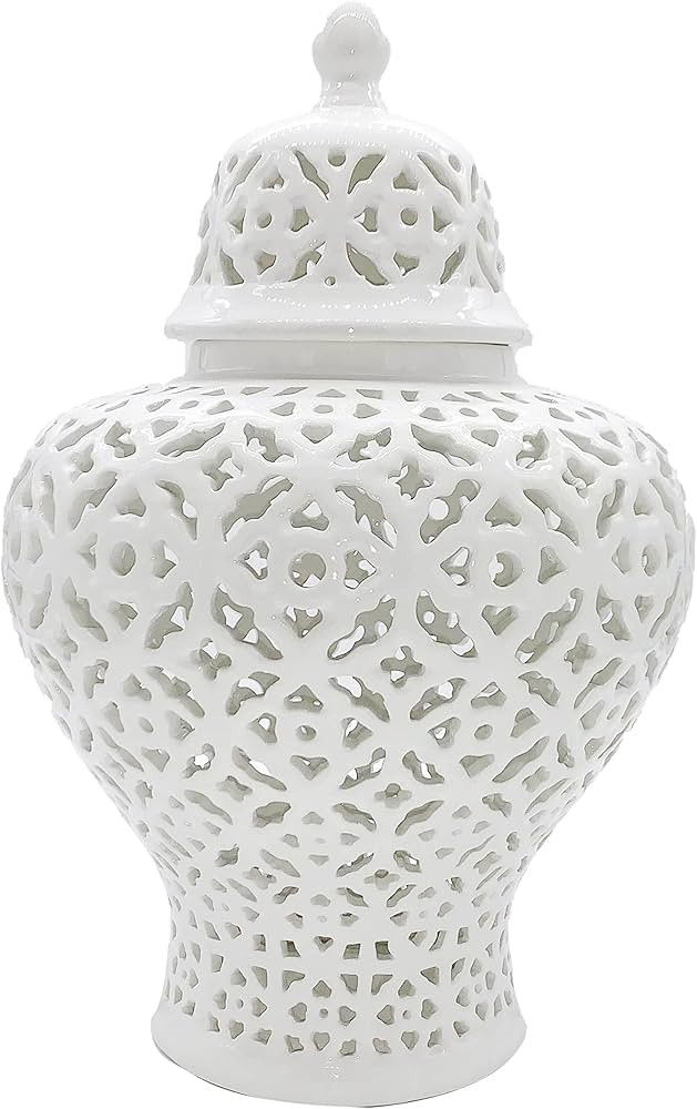 Galt International 19.5” Lattice Ginger Jar with Lid - Home Decor with Intricate Mediterranean ... | Amazon (US)