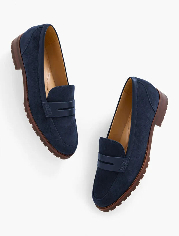 Cassidy Suede Penny Loafers | Talbots