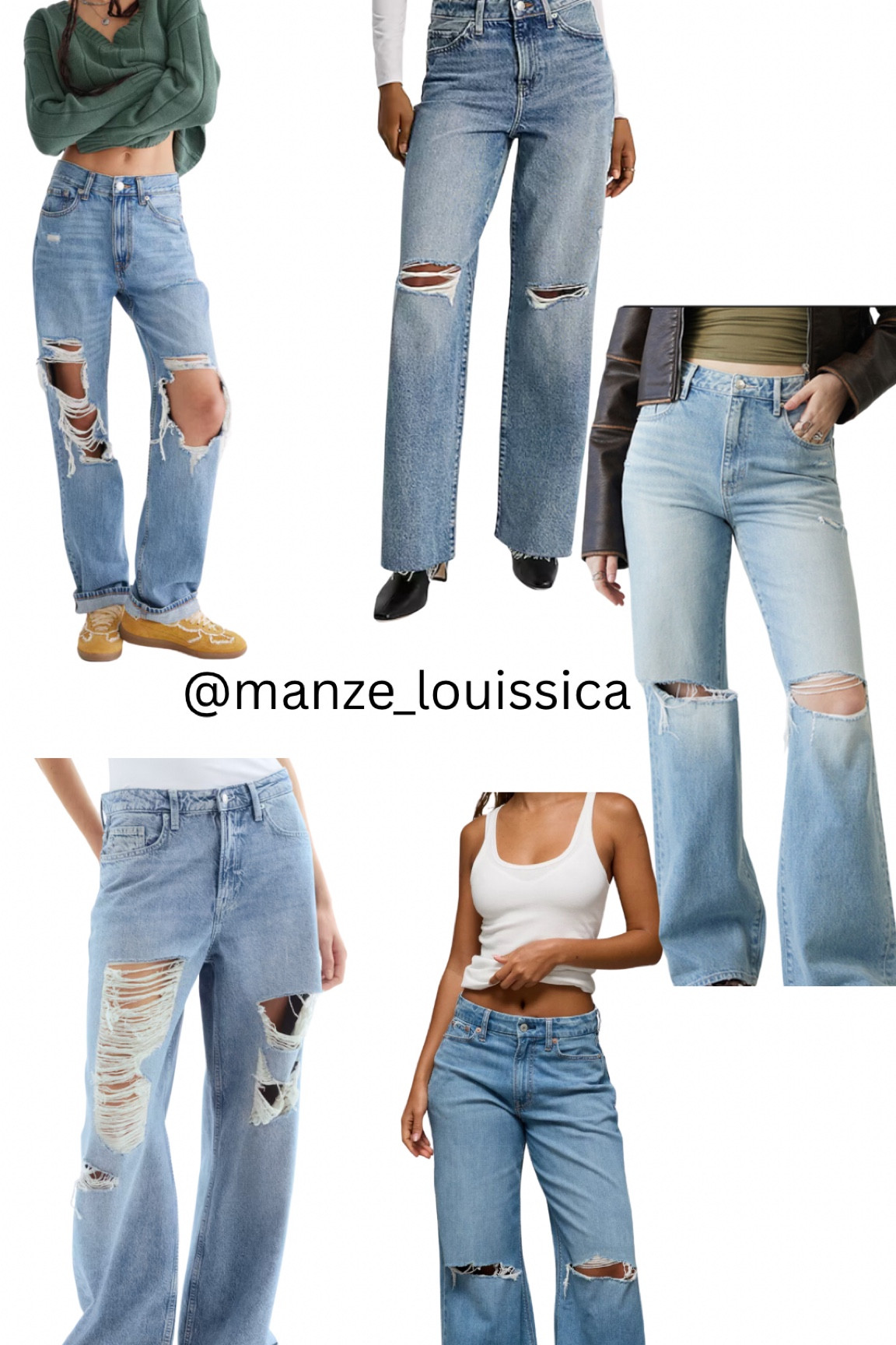 Distressed denim 

#LTKautumn #LTKMidsize #LTKStyleTip