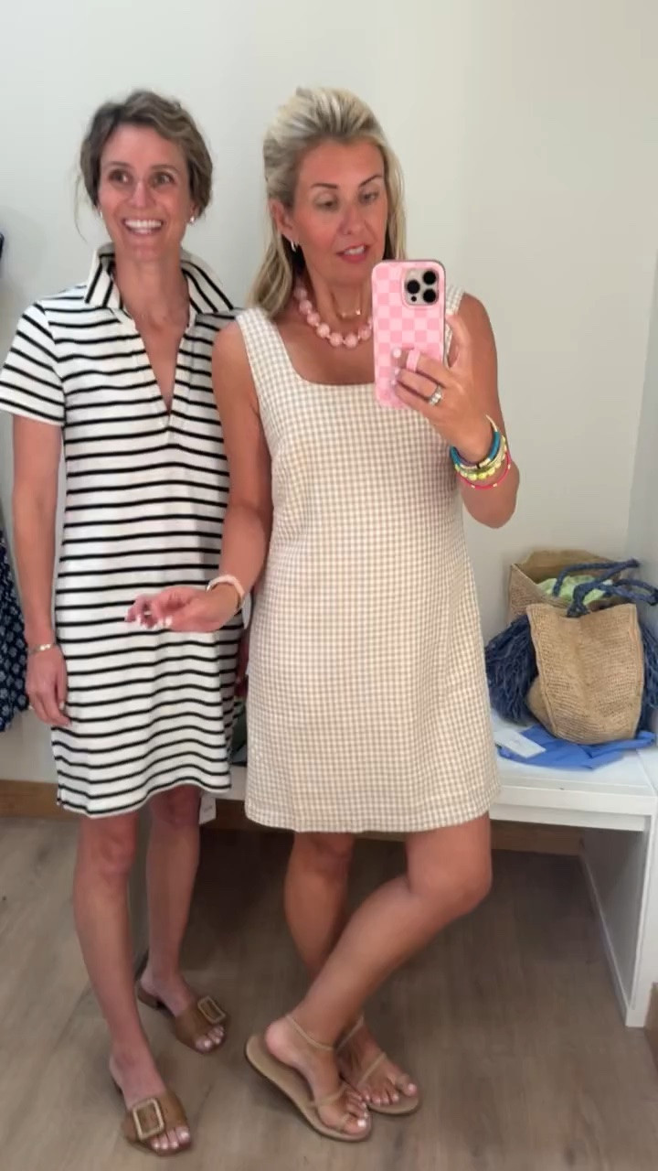My dress is $24 with code SUNSET70!! 

Lolly is loving J.Crew Factory!! She knows we pop the collar and add color to complete your look!! 
Checked dress - xs
Stripe dress - xs
Sandals - 8 tts 

*code Catherine20 at Allie + Bess
*code mixandmatchmadness at Loopy

#LTKmomlife #LTKdayinmylife #LTKOver40