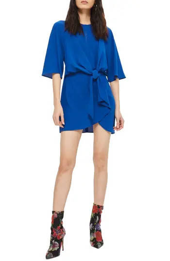 Women's Topshop Tie Front Minidress | Nordstrom