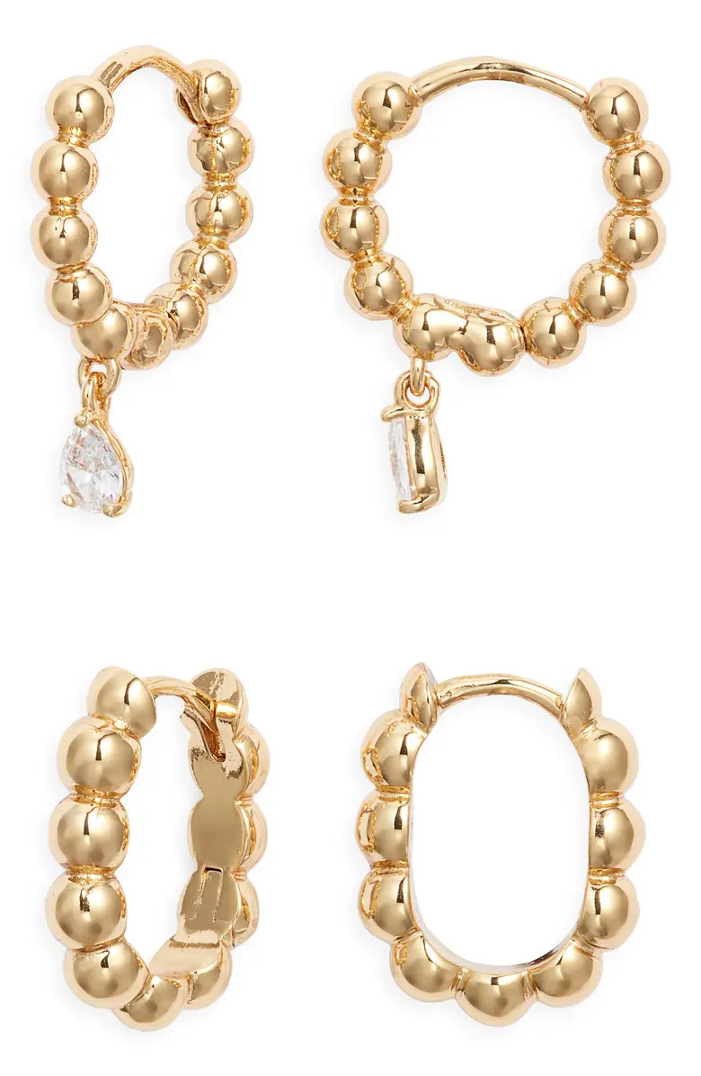 Set of 2 Orb Huggie Earrings | Nordstrom