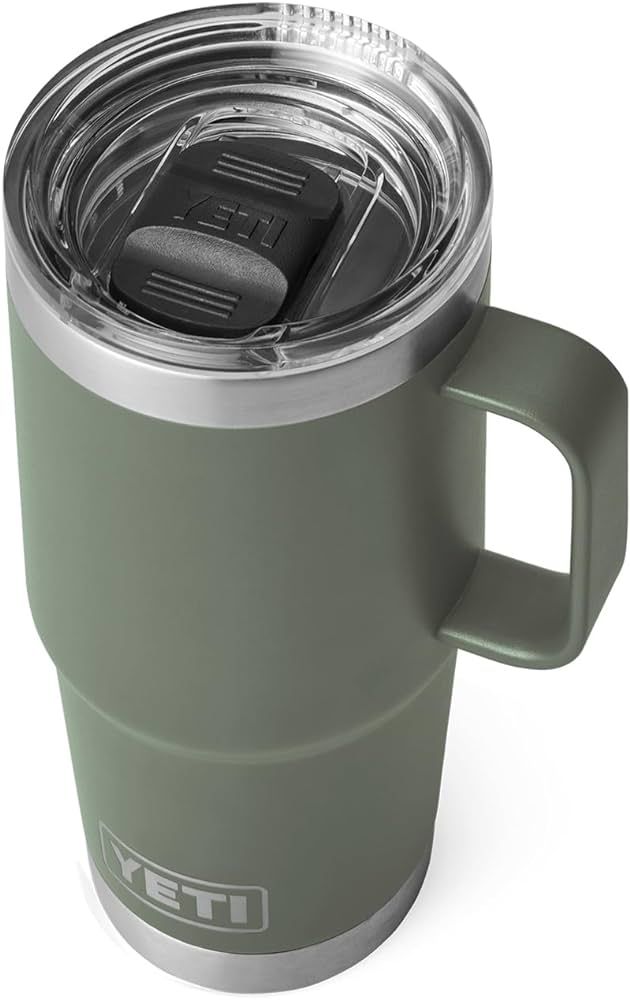 YETI Rambler 20 oz Travel Mug, Stainless Steel, Vacuum Insulated with Stronghold Lid, Camp Green | Amazon (US)