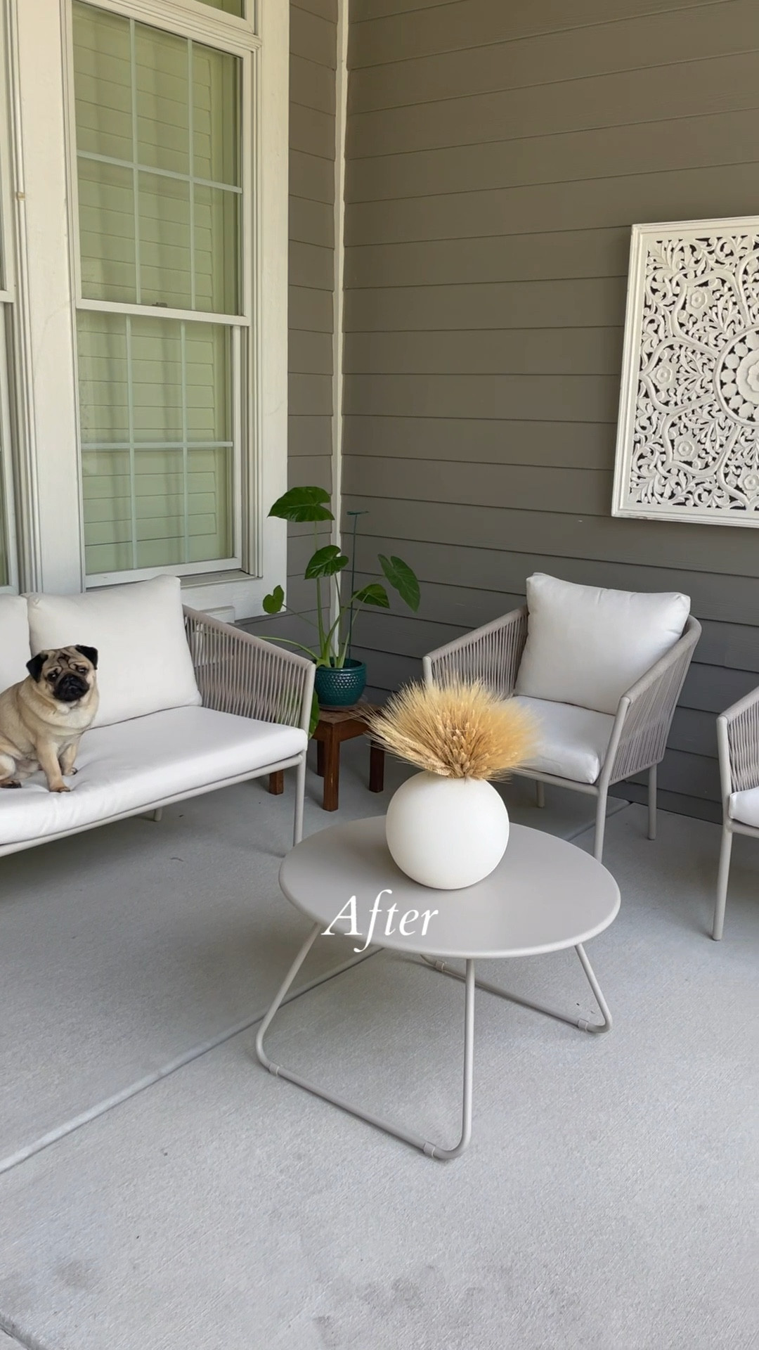 It’s no secret we’ve been slow to furnish our house. We went from an 1,100 sq ft apartment downtown to a house more than triple that size the same month Owen was born! And while I could have just furnished it quickly I wanted to truly find the right things for our space. That said, with baby #2 on the way, I didn’t want to spend a lot furnishing our outdoor spaces this summer. But having an empty front porch was getting quite sad. So we budgeted $600 and here’s what I came up with. While the space certainly need more (upgrades I’ll work on next summer), I’m happy with how happy and cozy this cold corner has become! What do you think? I think my next moves are a rug and possibly twinkle lights or an organic sculpture?

#LTKhome #LTKFind #LTKSeasonal