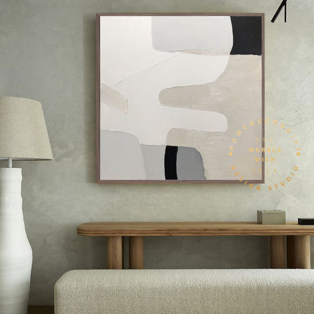 Large Original Texture Painting,gray Abstract Painting Beige Abstract,boho Painting,abstract Moun... | Etsy (US)