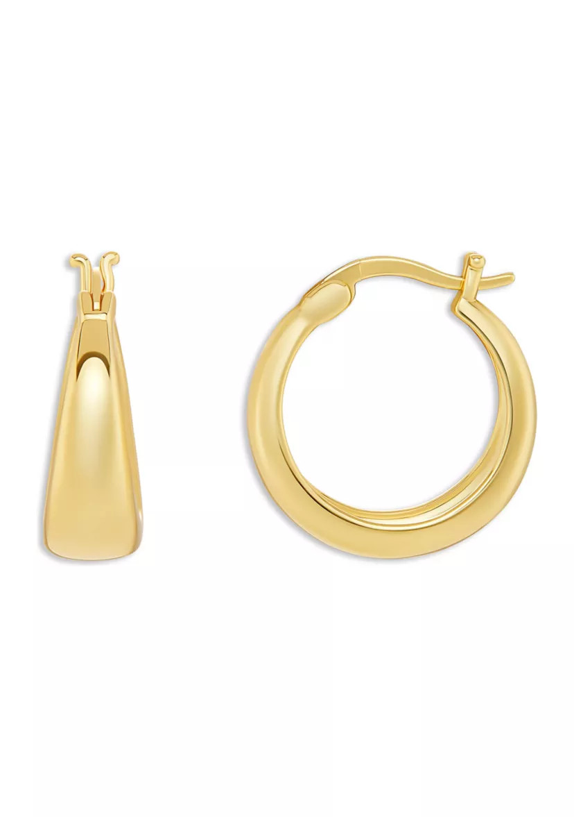 Gold Plated 20 Millimeter Polished Graduated Hoop Earrings | Belk
