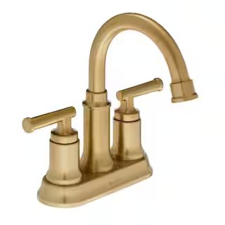 Oswell 4 in. Centerset 2-Handle High-Arc Bathroom Faucet in Matte Gold | The Home Depot