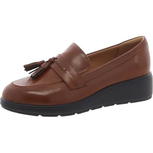 Easy Spirit Women's Tracen3 Casual Wedge Loafer, Cognac 210, 10 W | Amazon (US)