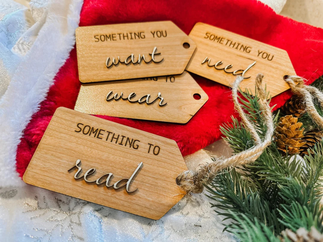 Present Tags Christmas Gift Tag Something You Wear Want - Etsy | Etsy (US)