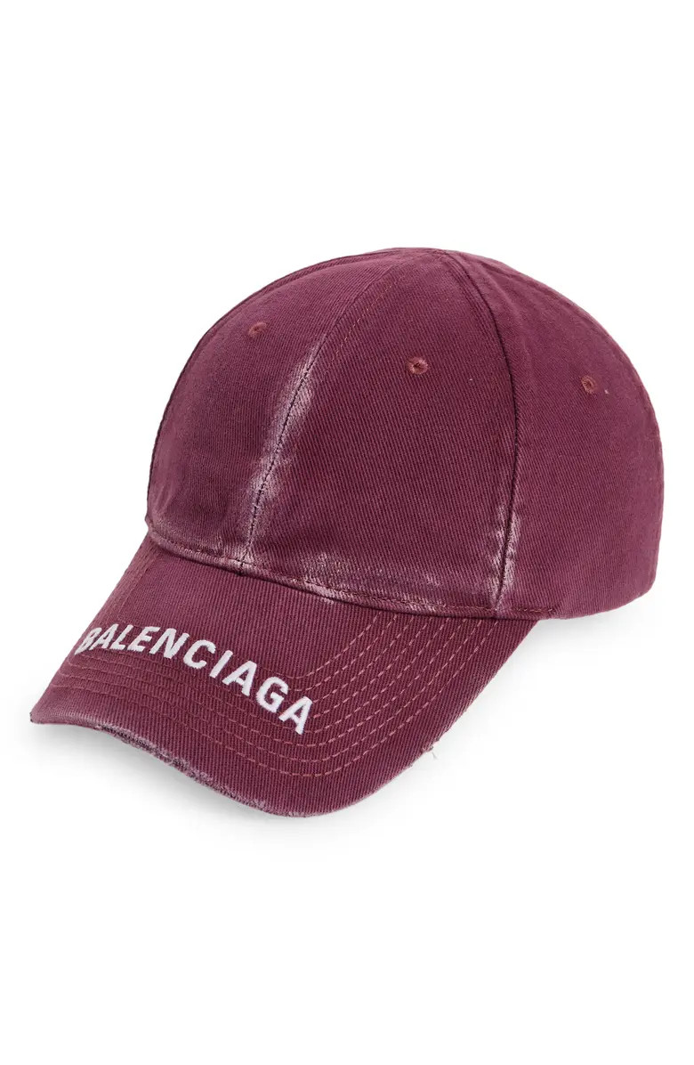 Balenciaga Embroidered Logo Organic Cotton Baseball Cap | Nordstrom | Nordstrom
