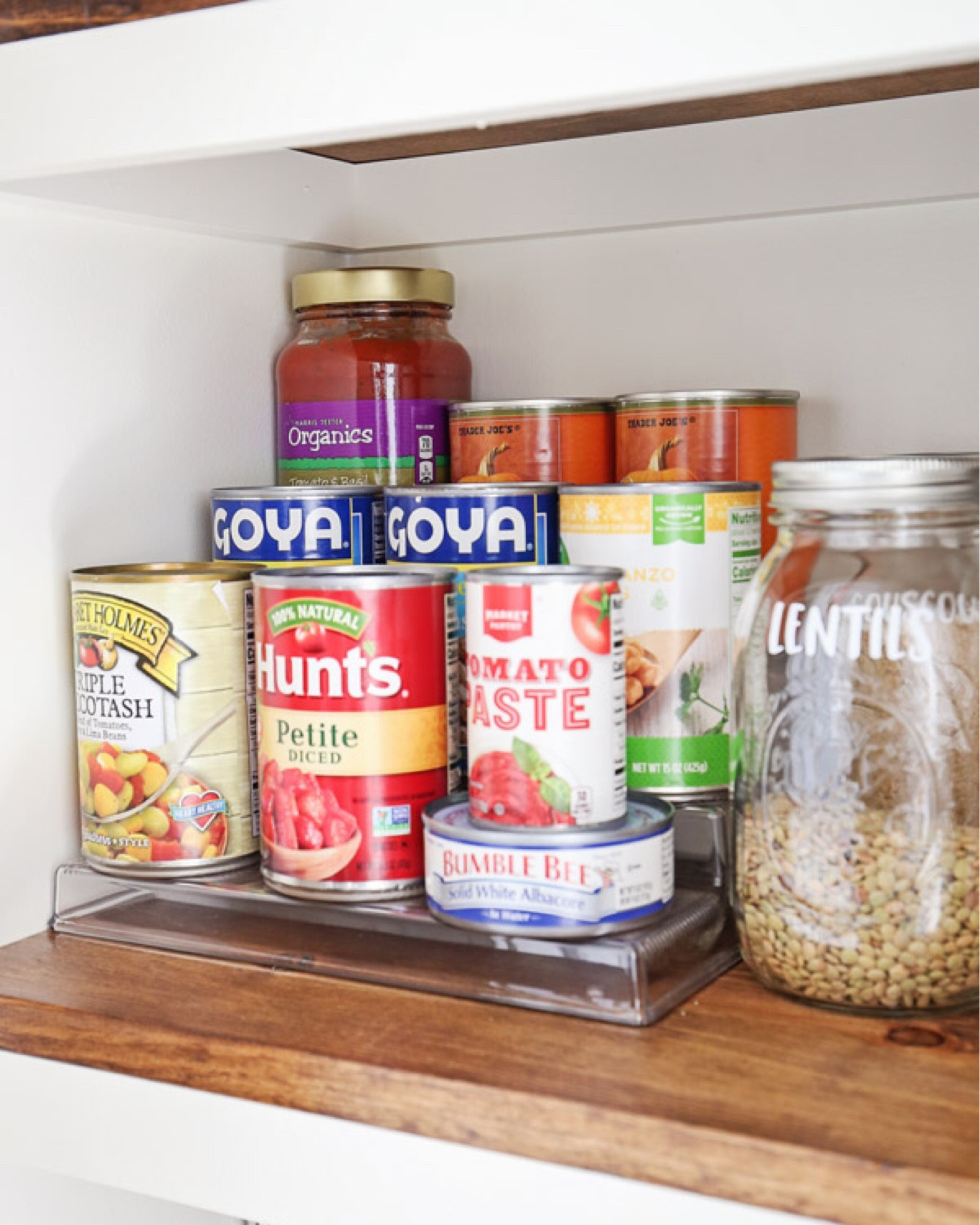 Storage idea for canned goods.

3 tier pantry organization plastic amazon
Mason jar 16 oz target 