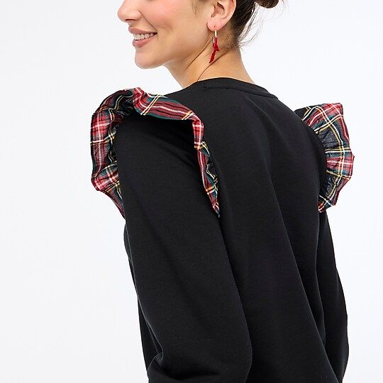 Ruffle-shoulder sweatshirt | J.Crew Factory