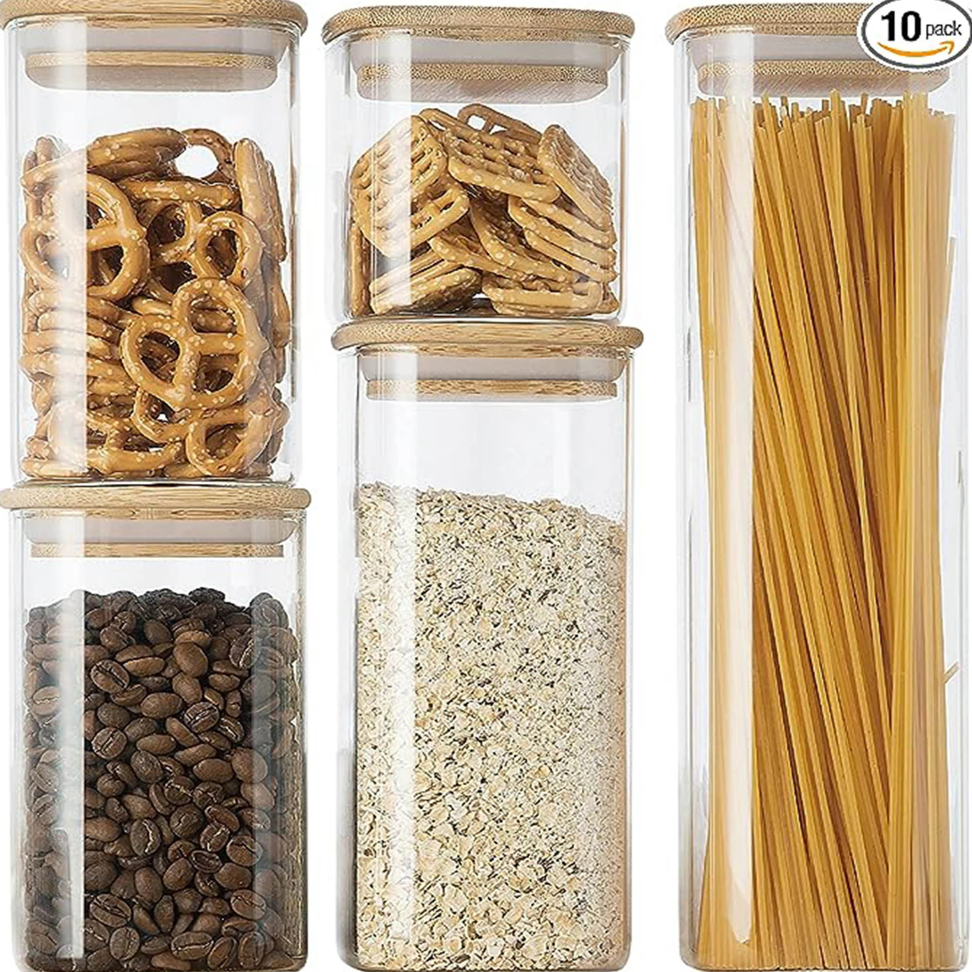 Genicook Glass Borosilcate Glass Food Storage 10-Piece Canister Set | Sabavi Home