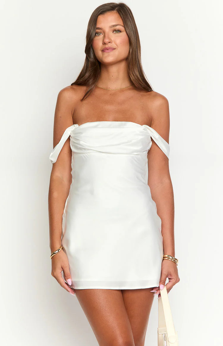 Zoella White Off The Shoulder Mini Dress | Beginning Boutique (US)