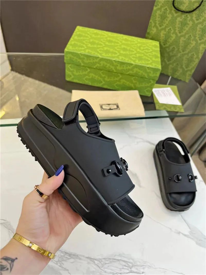 Designer Luxury Rubber slide Shower Sandals Pool Flat Sandals rubber Black Slip On Flatform Slide... | DHGate