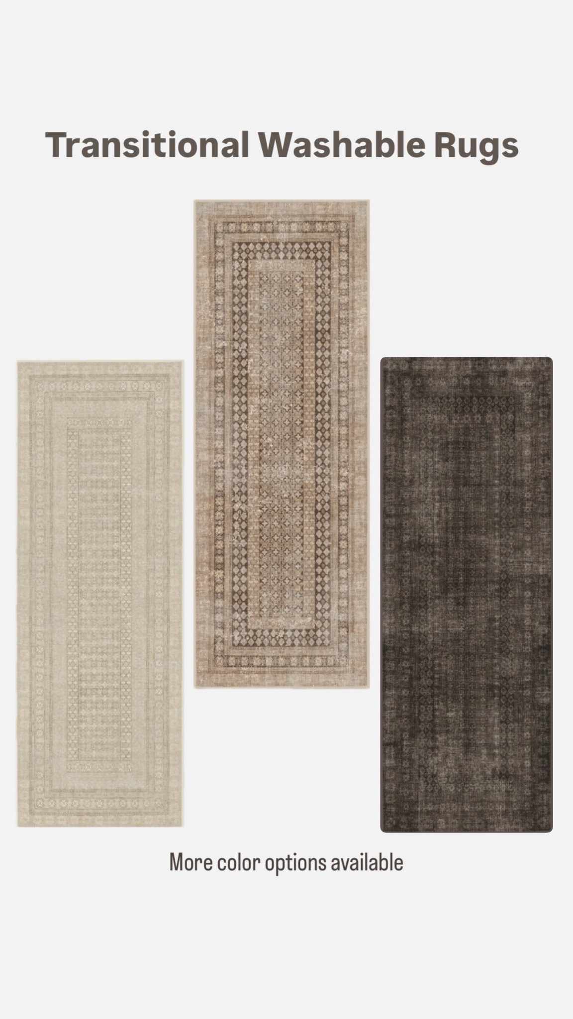 Transitional washable rugs in several colors and sizes to fit your space  

#LTKHome #LTKSaleAlert