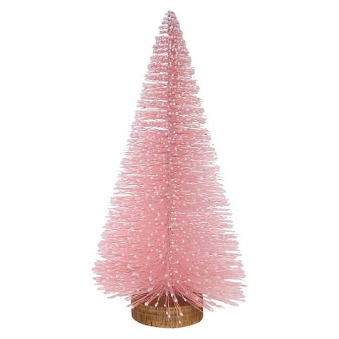 Bottle Brush Tree with Wood Base Pink 15"  -Threshold™ | Target