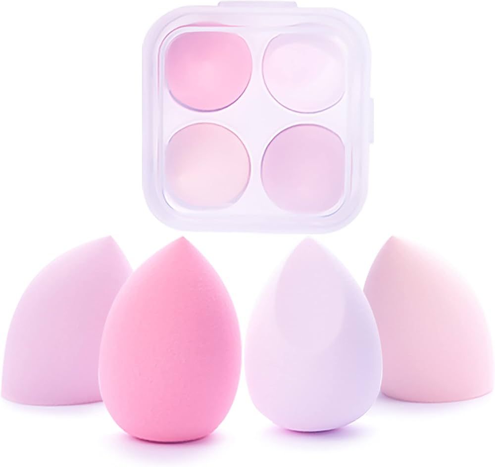 Chosme 4 Pcs Dry and Wet Use Makeup Sponge Set with Storage Case, Blender Beauty Foundation Blend... | Amazon (US)