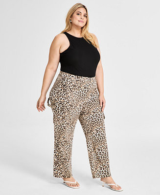 Bar III Trendy Plus Size High-Rise Cheetah-Print Jeans, Exclusively at Macy's - Macy's | Macy's