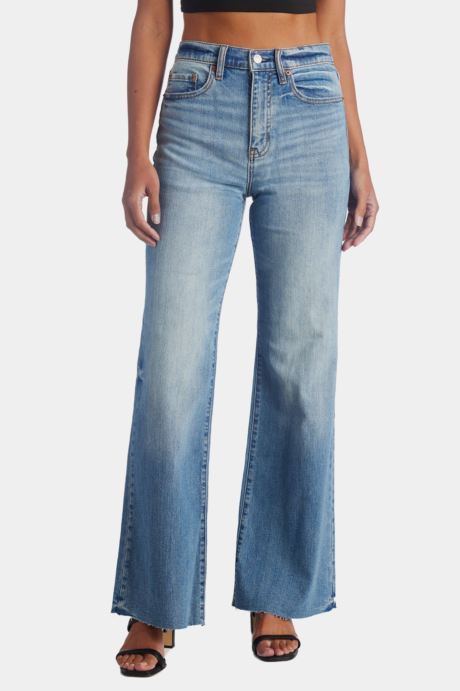 Daze Women's Far Out High Rise Wide Leg Jeans in Fools Gold 28 Lord & Taylor | Lord & Taylor