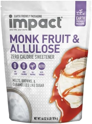Impact - Monk Fruit Allulose Sweetener, Crystallized Blend Sugar Substitute - Zero Calorie Low-Ca... | Amazon (US)
