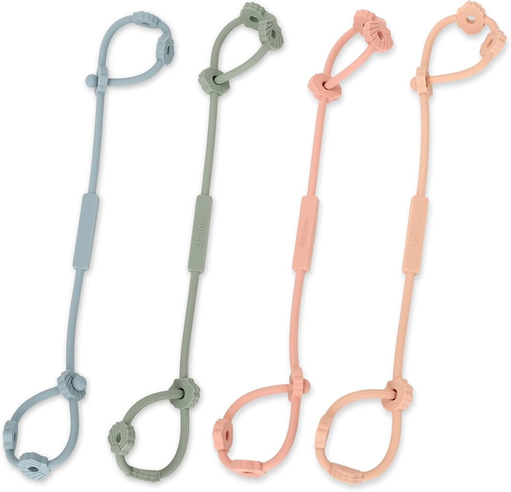 Toy Safety Straps, Socub Silicone Adjustable Baby Pacifier Teether Straps, 4pcs Toddler Toy Bottl... | Amazon (US)
