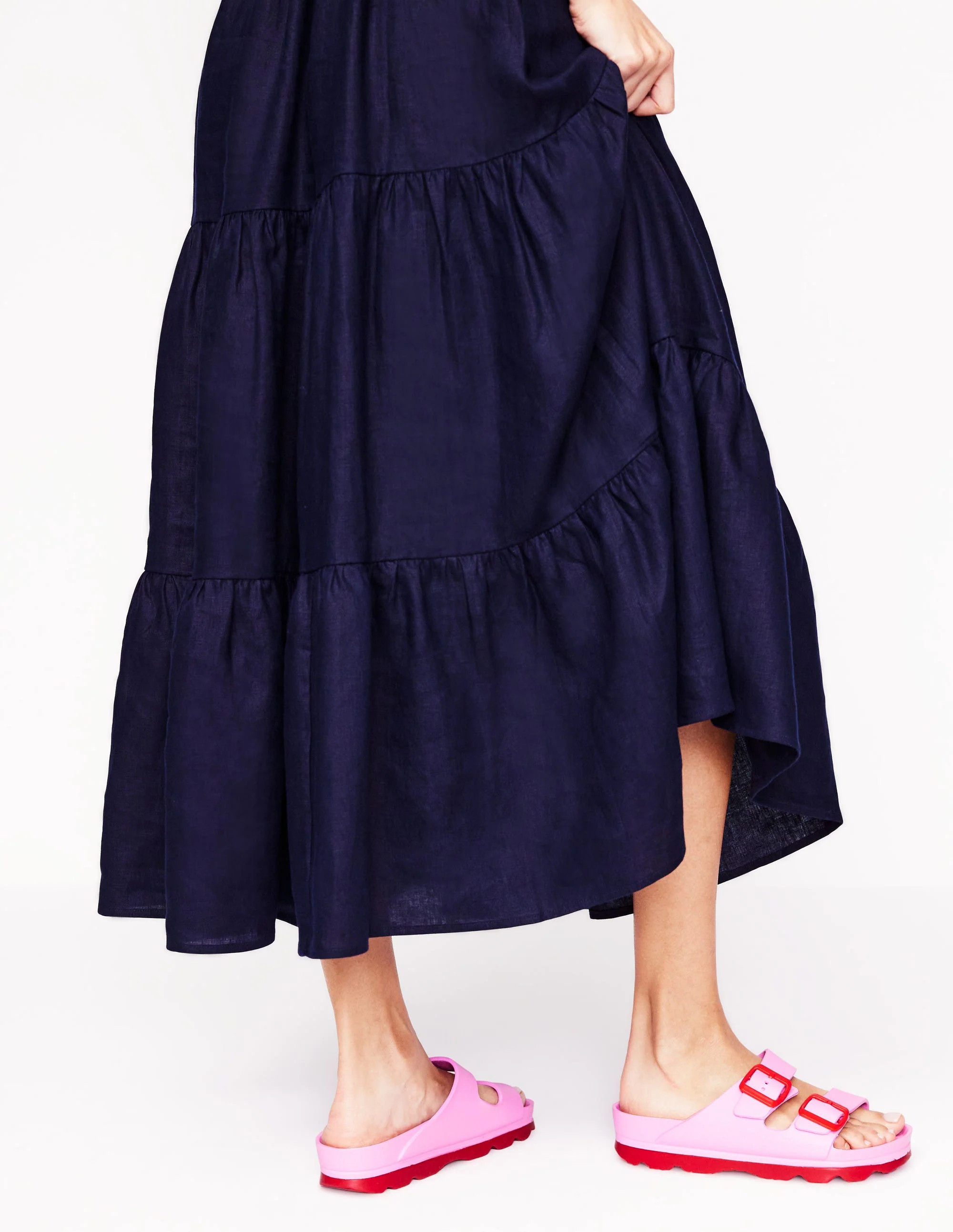 Lyla Double Buckle Sliders-Soft Pink | Boden (US)