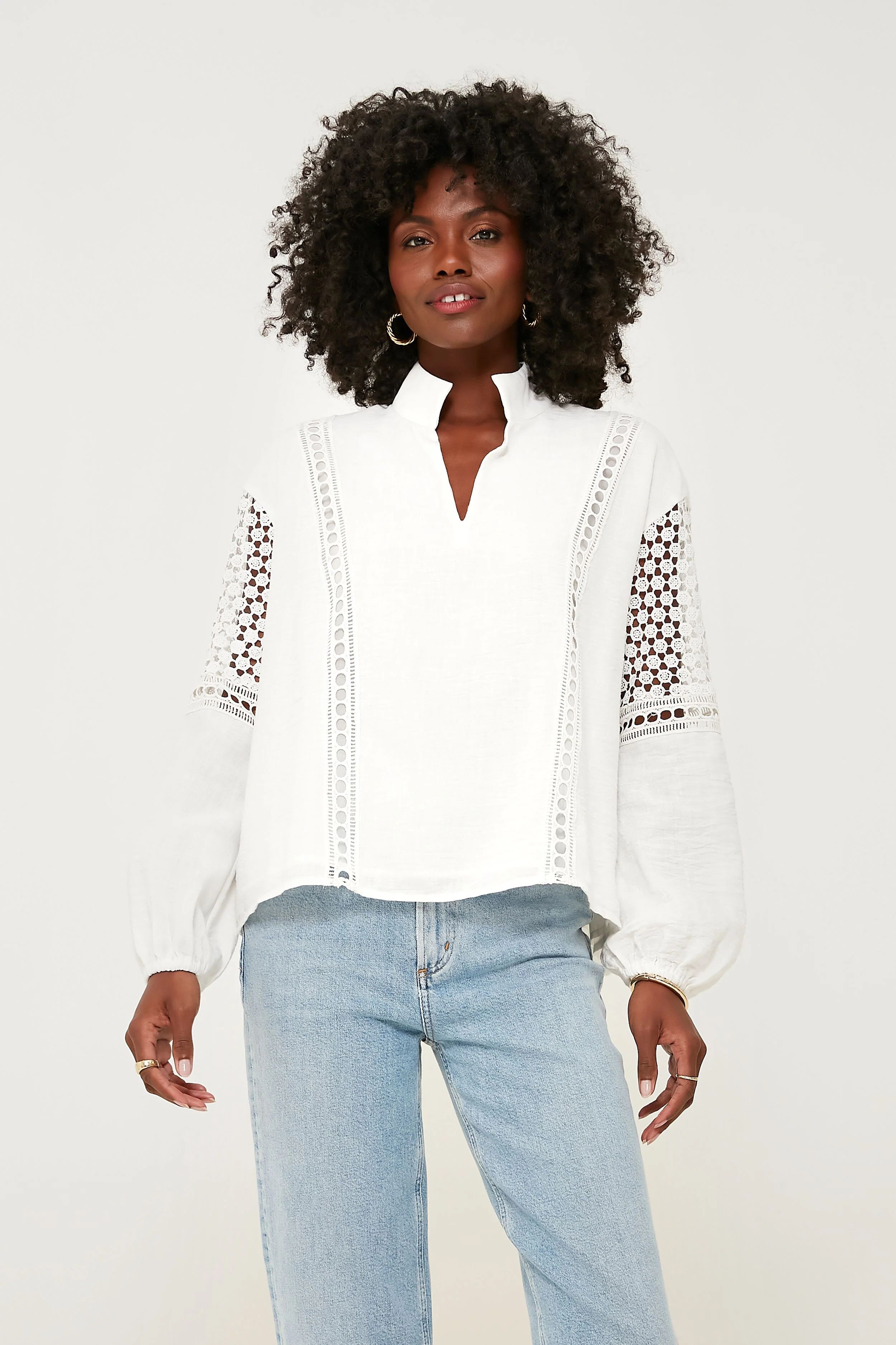 White Eyelet Jane Blouse | Tuckernuck (US)