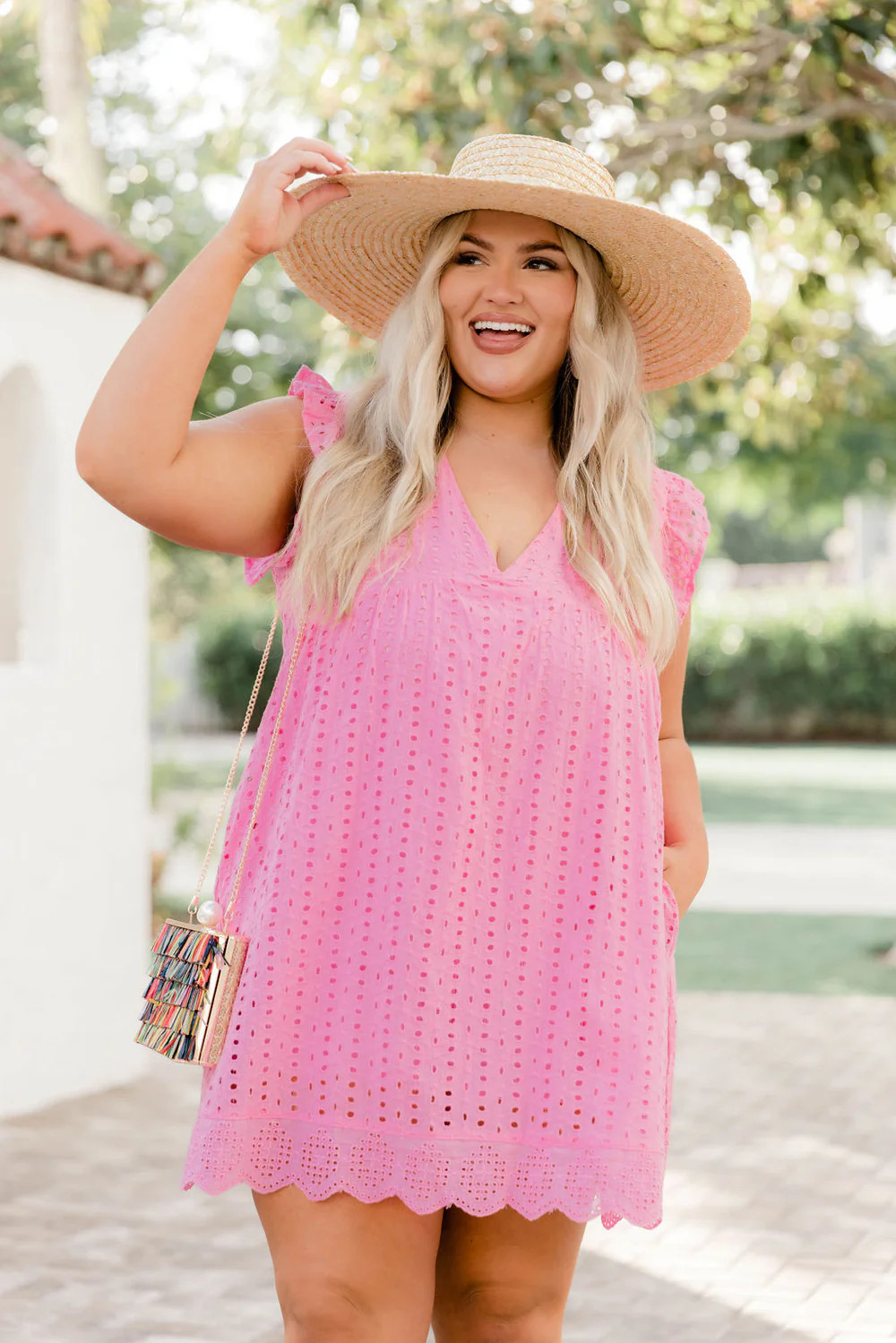 You Found My Heart Pink V-Neck Dress Romper | Pink Lily