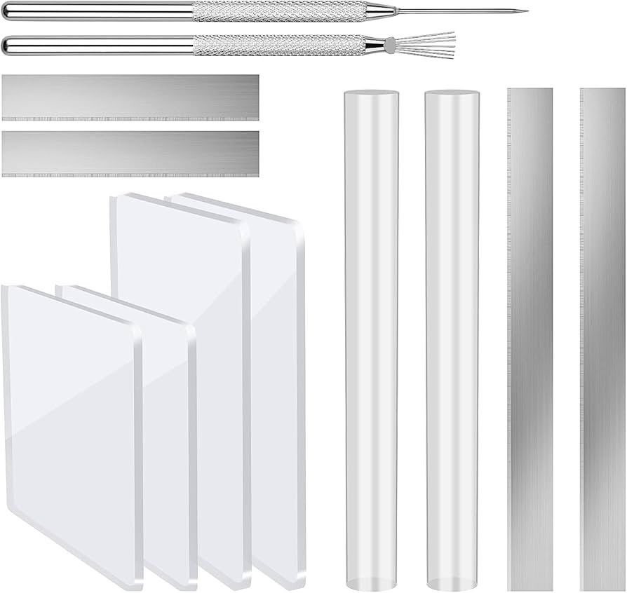 12 Pcs Polymer Clay Cutter Tools, Acrylic Roller for Polymer Clay, Acrylic Sheet Rectangle Shape,... | Amazon (US)