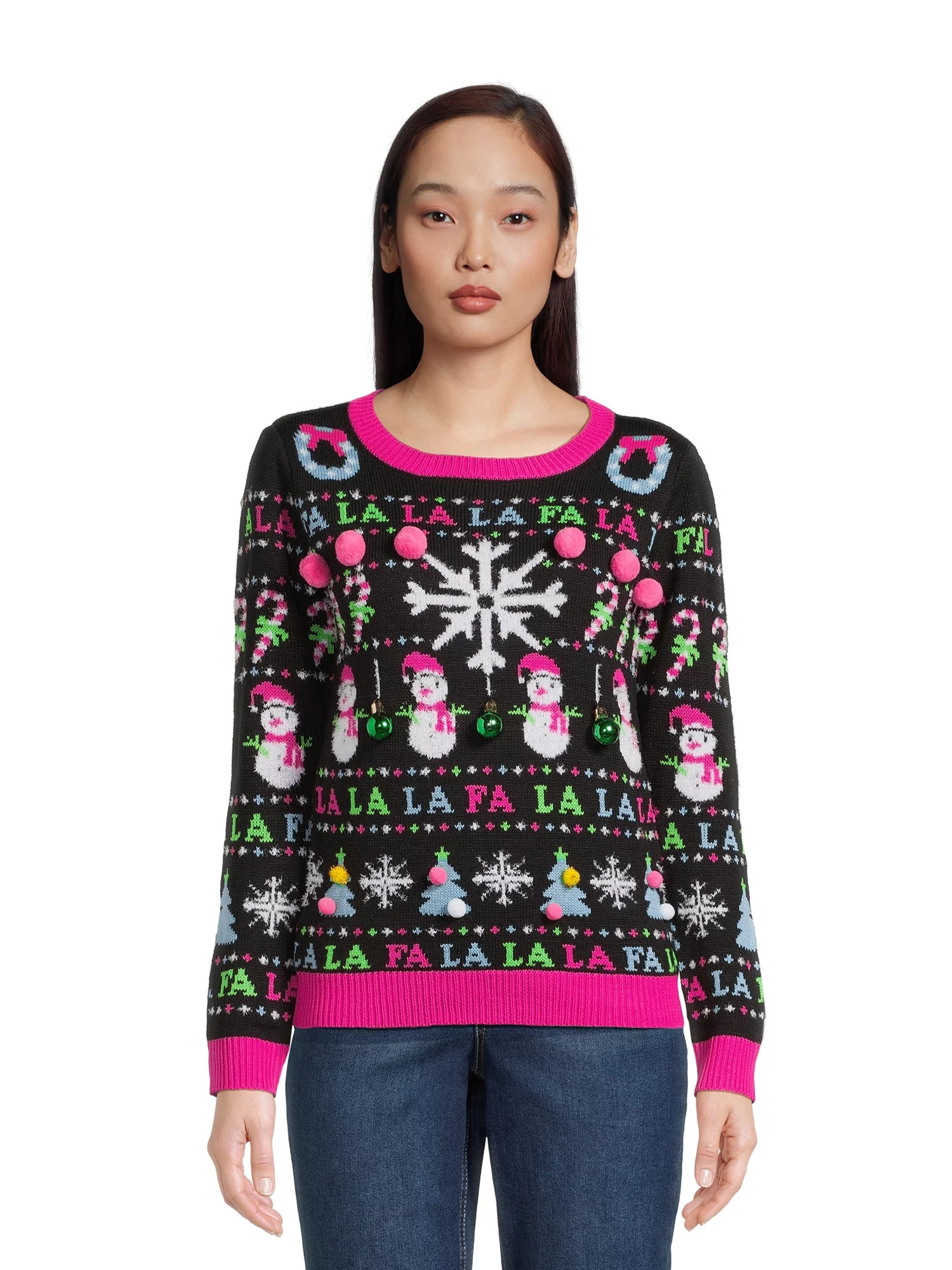 No Boundaries Juniors Christmas Sweater, Midweight, Sizes XS-XXXL | Walmart (US)