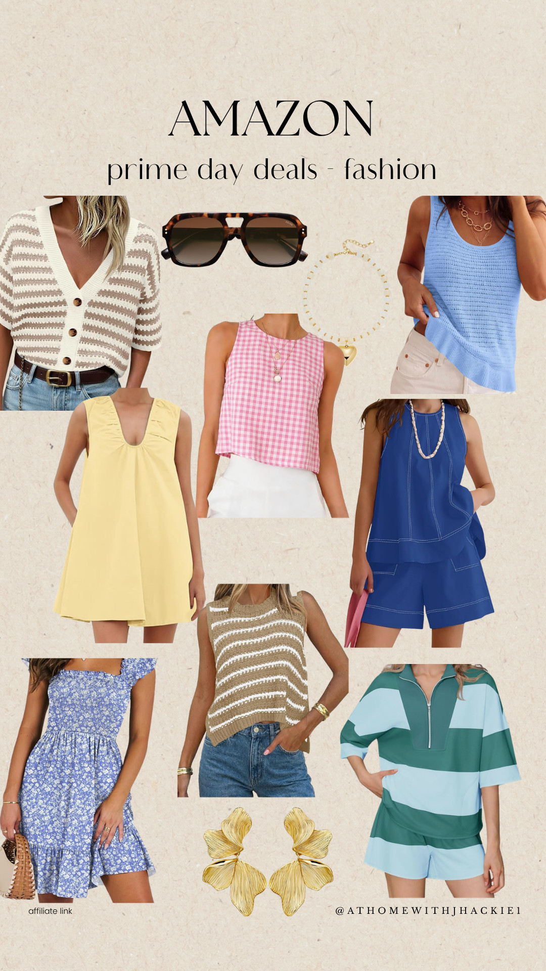 Amazon Prime Day Deals – Fashion summer fashion, Amazon fashion finds, gingham top, sleeveless sweater tank, matching set, casual summer outfit, blue dress, yellow dress, striped sweater vest, statement earrings, oversized sunglasses, women’s fashion, vacation outfits, resort wear, spring summer style, casual chic outfit, trendy clothing, affordable fashion, Amazon clothing finds, everyday style

#LTKSaleAlert #LTKBeauty