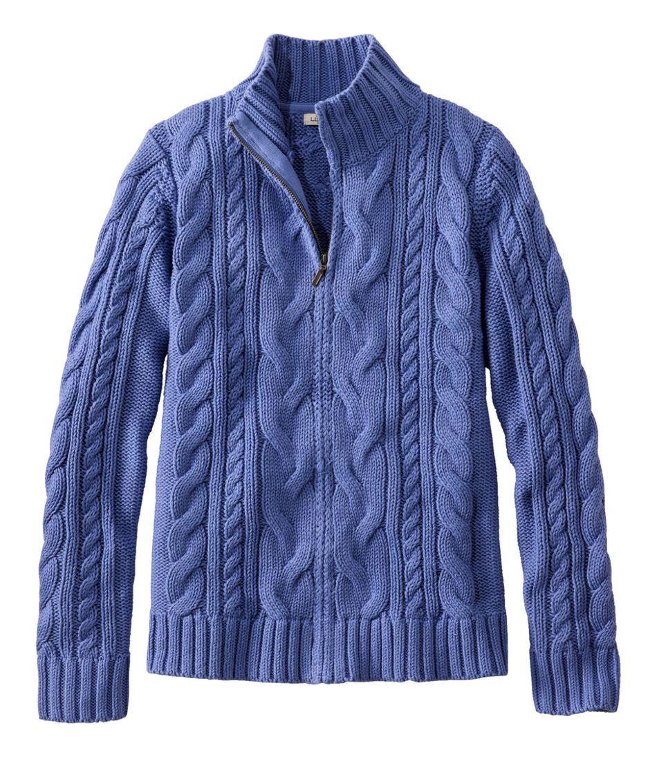 Women's Double L® Cable Sweater, Zip Cardigan | L.L. Bean