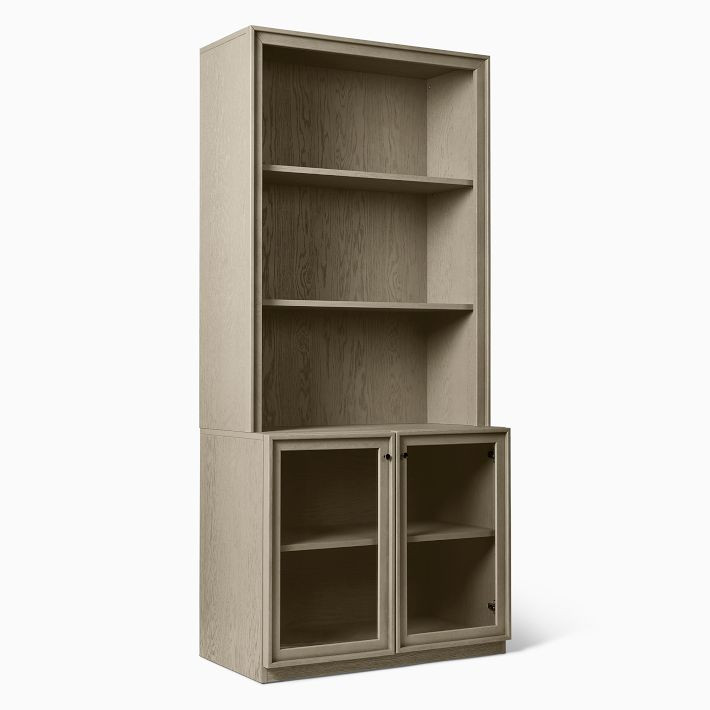 Holmes Modular 2-Door Glass Console w/ Open Hutch (36") | West Elm (US)